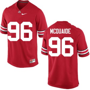 Mens OSU Buckeyes #96 Jake McQuaide Red Game Stitched Jerseys 706930-538