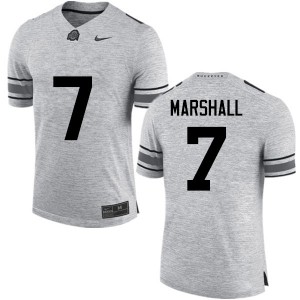 Men Ohio State #7 Jalin Marshall Gray Game Official Jerseys 755968-955