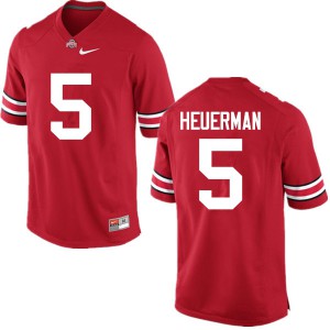 Mens OSU #5 Jeff Heuerman Red Game Stitched Jerseys 843837-670