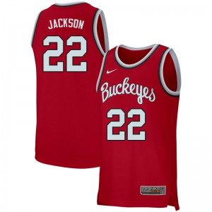 Mens Ohio State #22 Jim Jackson Retro Scarlet Basketball Jersey 822606-616
