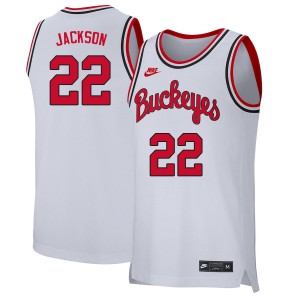 Men's OSU #22 Jim Jackson Retro White Basketball Jersey 259097-690