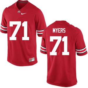 Mens OSU Buckeyes #71 Josh Myers Red Game Official Jersey 169215-795