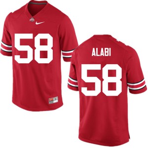 Mens Ohio State #58 Joshua Alabi Red Game Player Jerseys 284202-511
