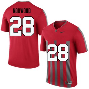 Mens OSU #28 Joshua Norwood Throwback Game Embroidery Jersey 687552-987