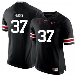 Men Ohio State #37 Joshua Perry Black Game Official Jersey 398624-189