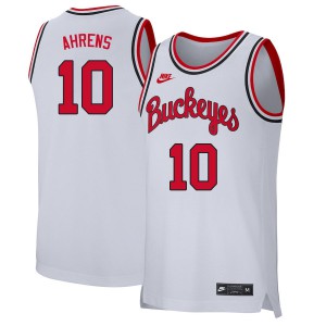 Men's Ohio State #10 Justin Ahrens Retro White Basketball Jerseys 419867-959