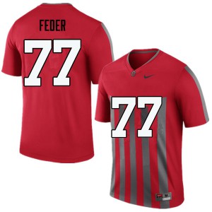 Mens OSU Buckeyes #77 Kevin Feder Throwback Game Official Jersey 440668-146