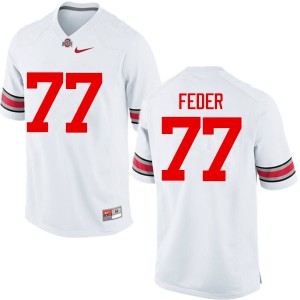 Men OSU #77 Kevin Feder White Game Stitched Jersey 145783-401