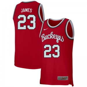 Men Ohio State Buckeyes #23 LeBron James Retro Scarlet Alumni Jersey 761307-137