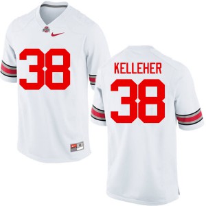 Men's Ohio State Buckeyes #38 Logan Kelleher White Game Embroidery Jerseys 696023-655