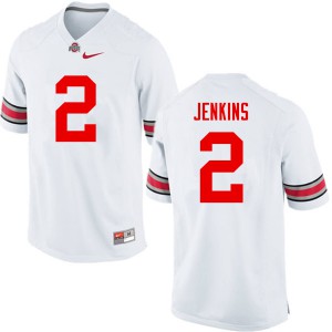 Mens Ohio State Buckeyes #2 Malcolm Jenkins White Game Official Jersey 493689-186