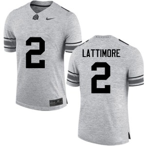 Mens Ohio State #2 Marshon Lattimore Gray Game Player Jerseys 478660-721