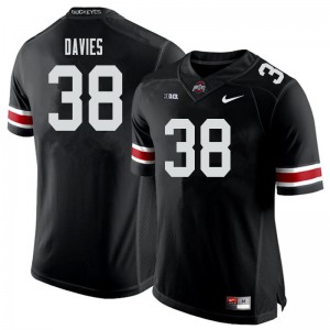 Mens Ohio State Buckeyes #38 Marvin Davies Black Embroidery Jerseys 670415-355