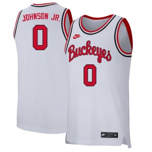 Men's Ohio State Buckeyes #0 Meechie Johnson Jr. Retro White Stitched Jerseys 824536-382