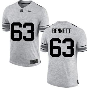 Mens Ohio State #63 Michael Bennett Gray Game Official Jerseys 839692-291