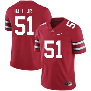 Men OSU #51 Michael Hall Jr. Red NCAA Jerseys 266571-575