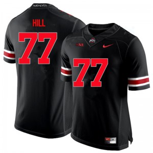 Mens OSU Buckeyes #77 Michael Hill Black Limited Embroidery Jersey 288664-206