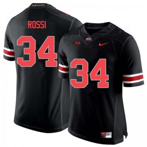 Men's Ohio State Buckeyes #34 Mitch Rossi Blackout Player Jersey 447797-517