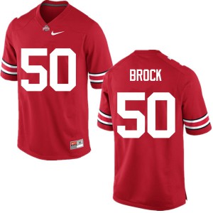 Mens Ohio State Buckeyes #50 Nathan Brock Red Game Embroidery Jerseys 769620-696