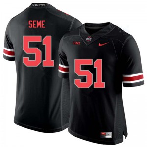 Mens Ohio State #51 Nick Seme Blackout Official Jersey 608460-111