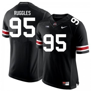 Men's Ohio State Buckeyes #95 Noah Ruggles Black Official Jerseys 214571-934