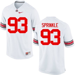 Men's Ohio State #93 Tracy Sprinkle White Game University Jersey 723736-277