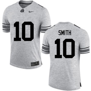 Mens Ohio State Buckeyes #10 Troy Smith Gray Game Official Jerseys 903258-468