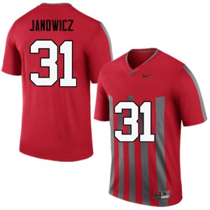 Men's Ohio State #31 Vic Janowicz Throwback Game Player Jerseys 650337-479