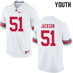 Youth Ohio State #51 Antwuan Jackson White Stitch Jersey 205658-673