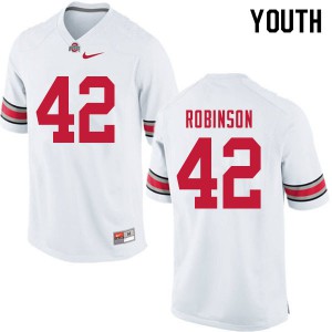 Youth OSU Buckeyes #42 Bradley Robinson White Stitched Jerseys 370933-423