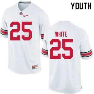 Youth Ohio State Buckeyes #25 Brendon White White Stitch Jersey 597568-724
