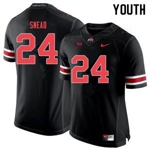Youth Ohio State #24 Brian Snead Black Out Football Jerseys 866250-895