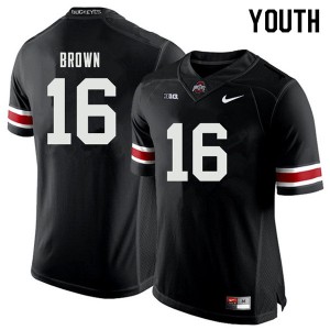 Youth OSU Buckeyes #16 Cameron Brown Black Stitched Jersey 227015-245