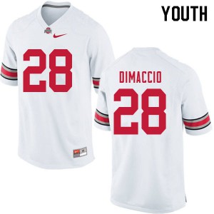 Youth OSU Buckeyes #28 Dominic DiMaccio White University Jersey 280545-505