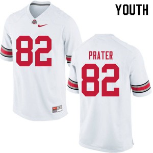 Youth Ohio State #82 Garyn Prater White Stitched Jerseys 290130-752