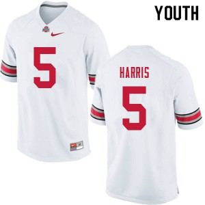 Youth Ohio State Buckeyes #5 Jaylen Harris White College Jerseys 483725-960
