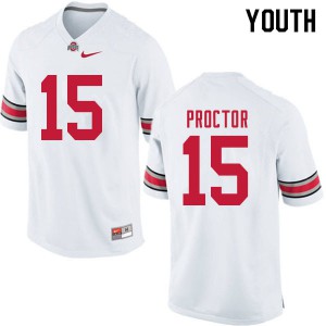 Youth Ohio State #15 Josh Proctor White Embroidery Jerseys 350114-517