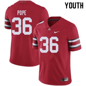 Youth OSU #36 K'Vaughan Pope Red University Jersey 669206-796