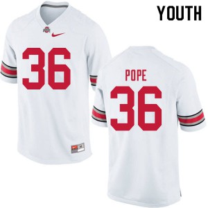 Youth Ohio State #36 K'Vaughan Pope White NCAA Jersey 997054-789