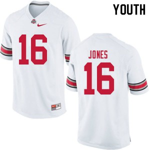 Youth Ohio State Buckeyes #16 Keandre Jones White Embroidery Jersey 488232-168