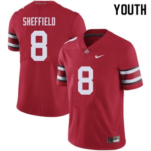 Youth OSU Buckeyes #8 Kendall Sheffield Red NCAA Jerseys 280806-935