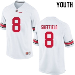 Youth Ohio State #8 Kendall Sheffield White Football Jerseys 138631-283
