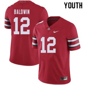 Youth Ohio State #12 Matthew Baldwin Red Stitched Jerseys 648594-447