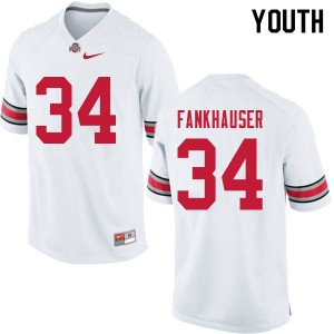 Youth Ohio State Buckeyes #34 Owen Fankhauser White Embroidery Jerseys 709906-277