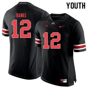 Youth Ohio State Buckeyes #12 Sevyn Banks Black Out Embroidery Jersey 860594-582
