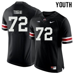 Youth Ohio State #72 Tommy Togiai Black Embroidery Jerseys 171488-318