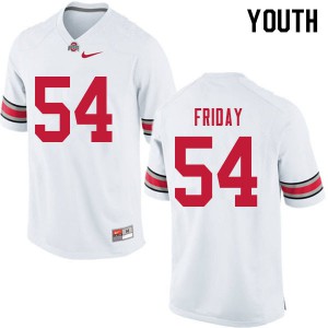Youth OSU Buckeyes #54 Tyler Friday White Official Jersey 718692-940
