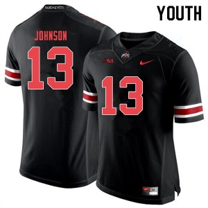 Youth Ohio State Buckeyes #13 Tyreke Johnson Black Out Stitched Jersey 974266-699