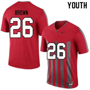 Youth OSU Buckeyes #26 Cameron Brown Throwback Embroidery Jersey 349441-818