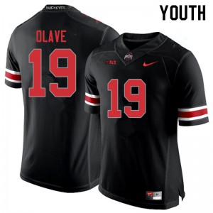 Youth OSU Buckeyes #19 Chris Olave Blackout Stitched Jersey 355722-980